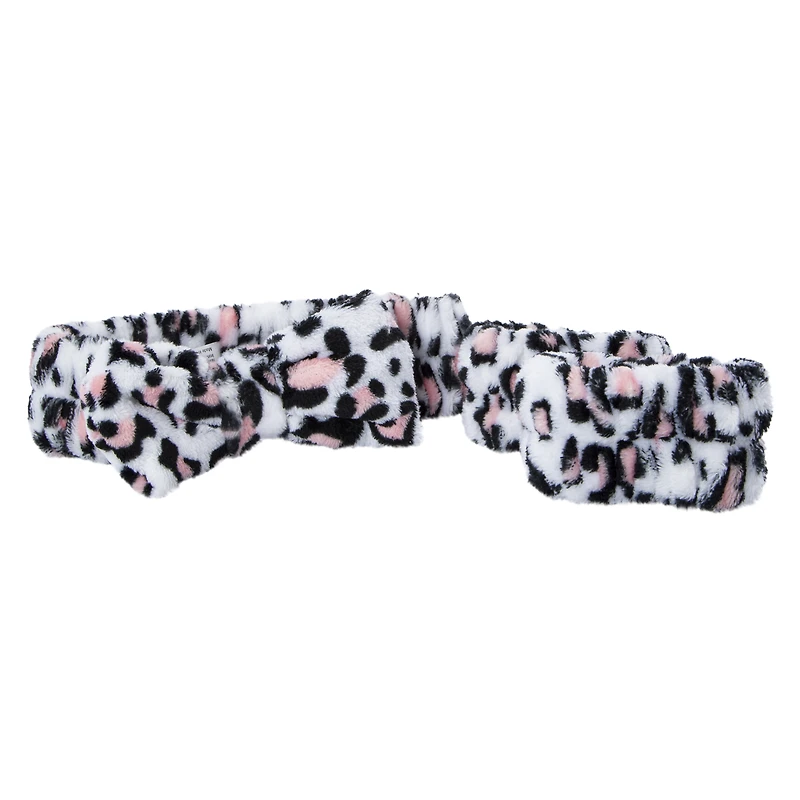 Printed Plush Spa Headband & Cuffs Set
