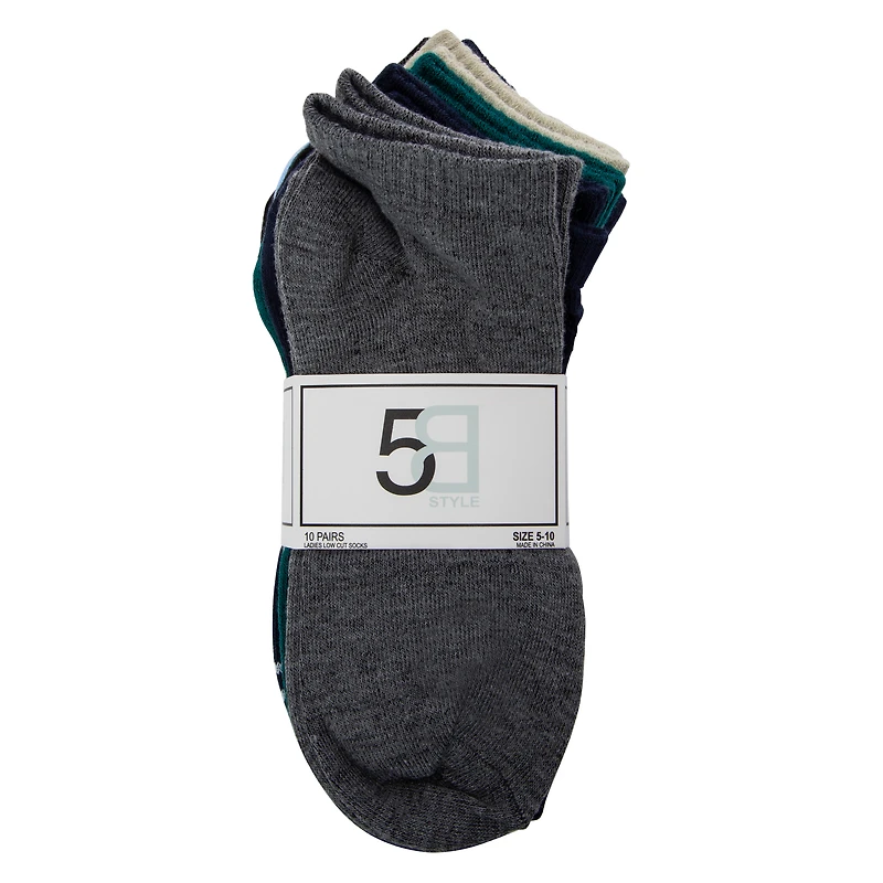 Ladies Assorted Low-Cut Socks 10-Pack