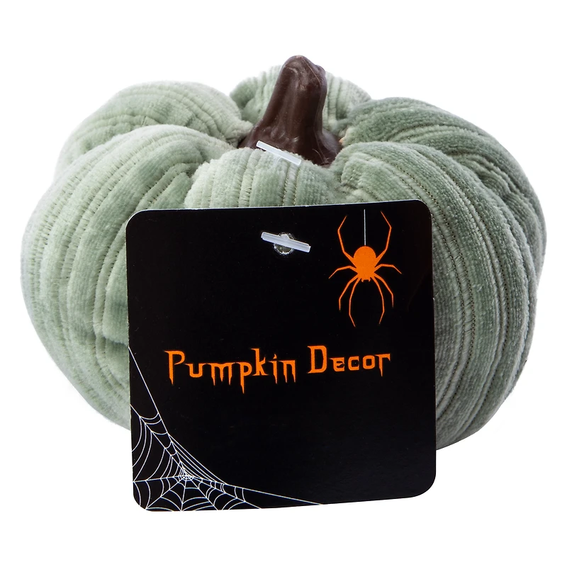 Sage Green Plush Mini Pumpkin 3.5in