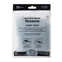 Charcoal Toothpick Flossers 75-Count