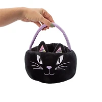 Plush Cat Halloween Basket 9.44in x 9.84in