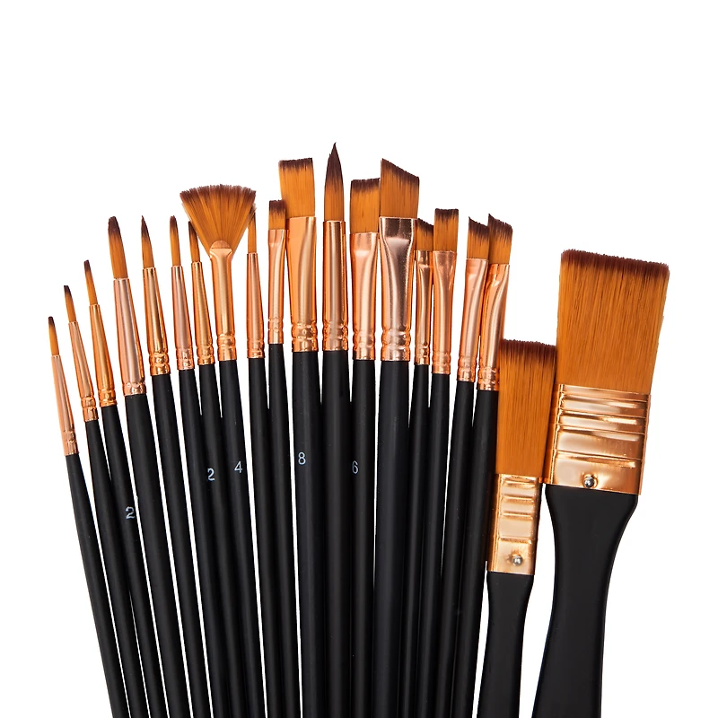 Wood Artist Brush Set 20-Count
