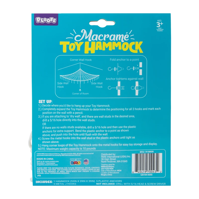 Ploofs™ Macrame Toy Hammock