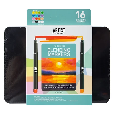 Artist Concepts™ Premium Blending Markers 16-Count
