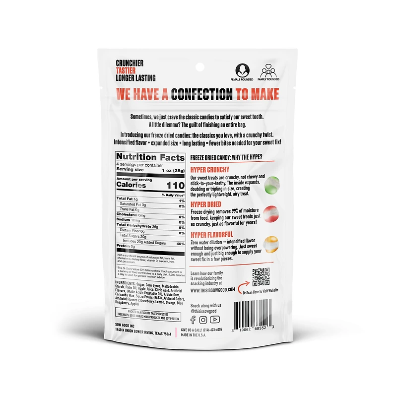 Sow Good™ Sweet Spheres Freeze Dried Candy 4oz