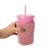 Tumbler With Plush Drink Sleeve 22oz