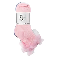 Ladies Ruffle-Ankle Socks 5-Pack