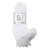 Ladies Ruffle-Ankle Socks 5-Pack