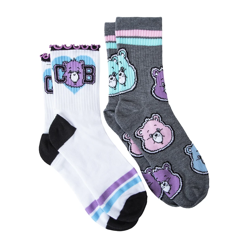 Juniors Care Bears™ Mid-Crews Socks 2-Pairs