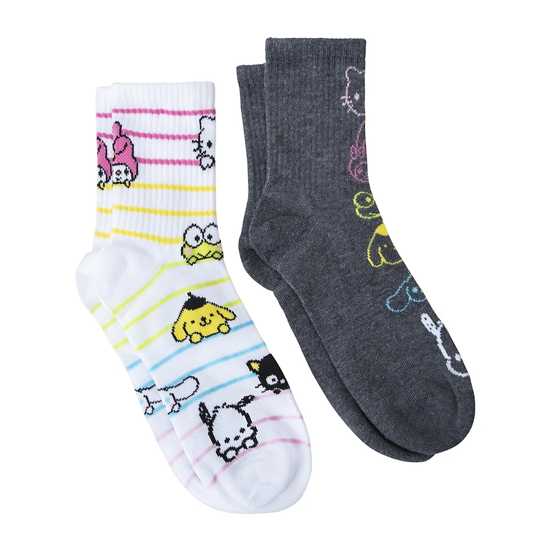 Juniors Hello Kitty And Friends® Mid-Crews Socks 2-Pairs