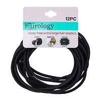 Clasp-Free XL Hair Elastic Bands 12-Count