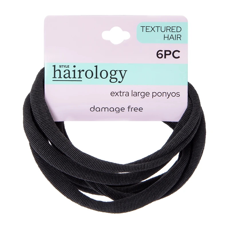 Black Extra Large Ponyos 6-Count