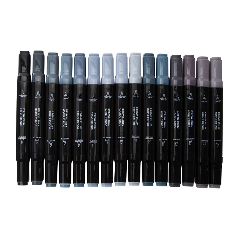 Grayscale Markers 15-Count