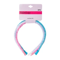 Glitter Headband Comfort Fit 3-Count