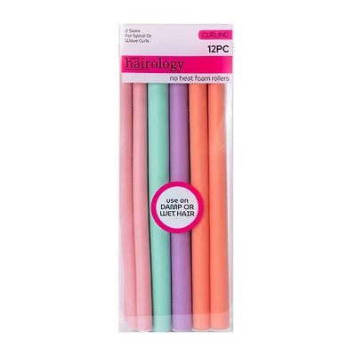 Colored No Heat Foam Rollers 12-Pack