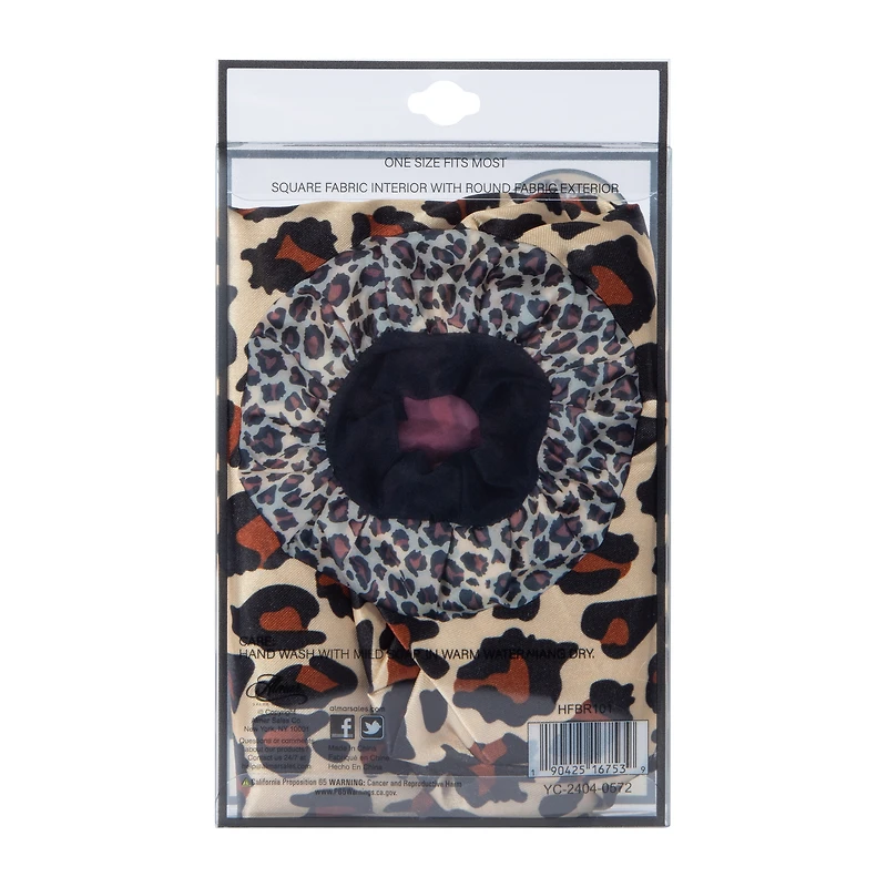 Leopard-Print Double Lined Satin Bonnet