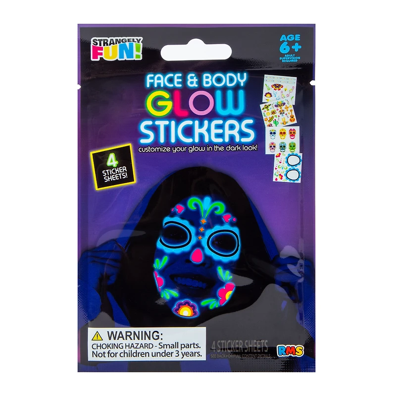Face and Body Glow Stickers Pack 4-Sheets