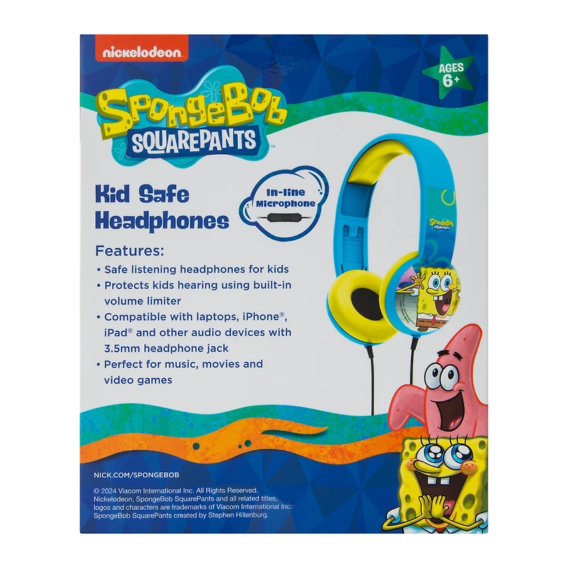 SpongeBob SquarePants™ Kid-Safe Headphones with Mic