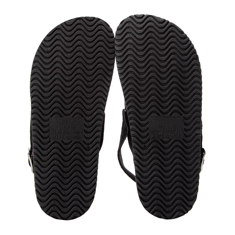 Ladies Suede Buckle-Strap Clogs