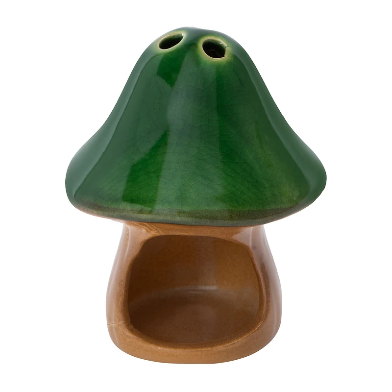 Ceramic Crackle Mushroom Incense Holder