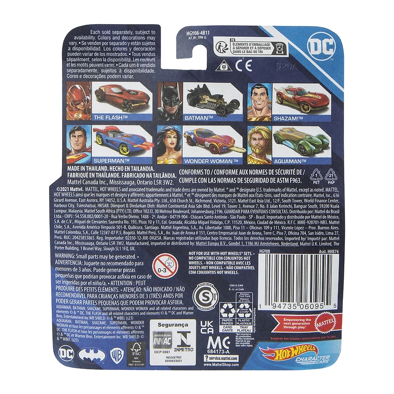 Hot Wheels® DC™ Character Cars™ (Styles May Vary)