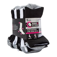 Series-8 Fitness™ Ladies Performance Low Crew Socks 5-Pack