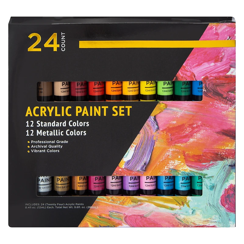 Acrylic Paint 24-Piece Set