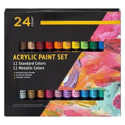 Acrylic Paint 24-Piece Set