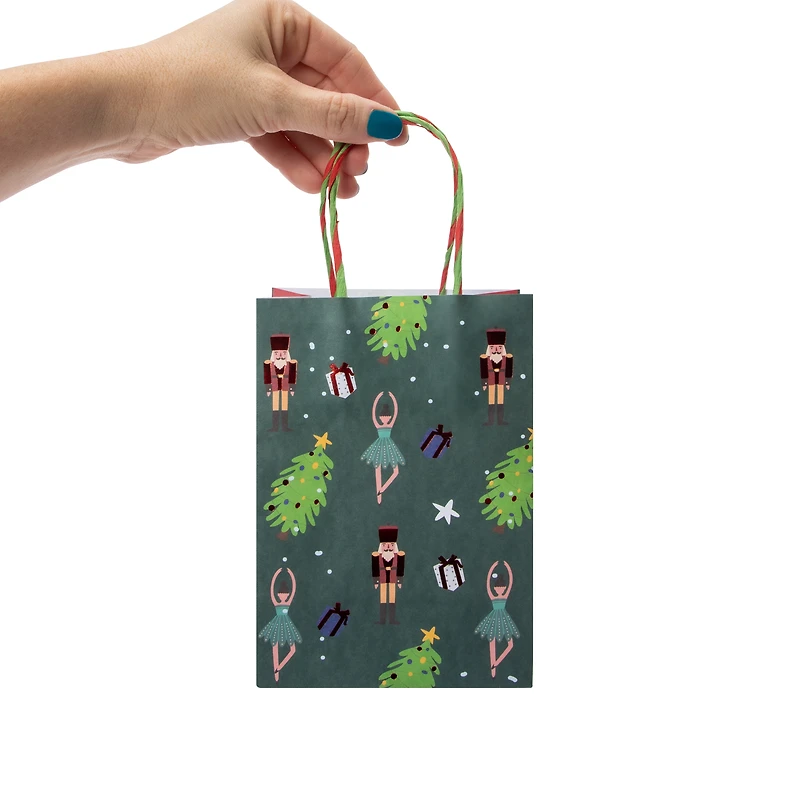 Small Christmas Kraft Bags 6-Count