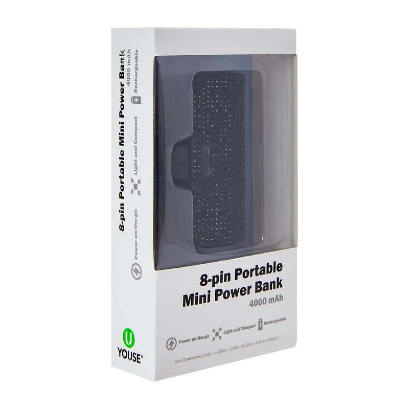 8-Pin Portable Mini Power Bank 4000mAh