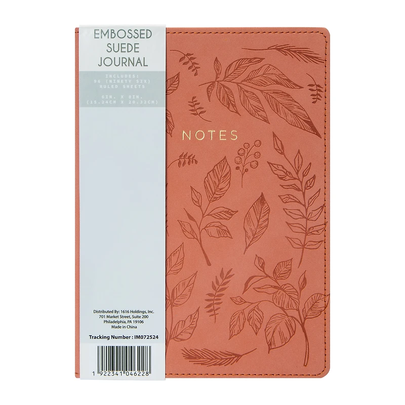 Embossed Suede Journal 6in x 8in