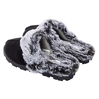 Ladies Faux Fur Lug Sole Scuff Slippers
