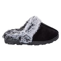 Ladies Faux Fur Lug Sole Scuff Slippers