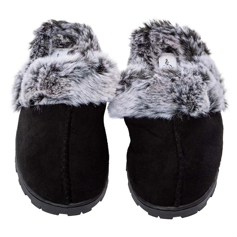 Ladies Faux Fur Lug Sole Scuff Slippers