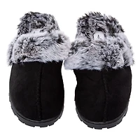 Ladies Faux Fur Lug Sole Scuff Slippers