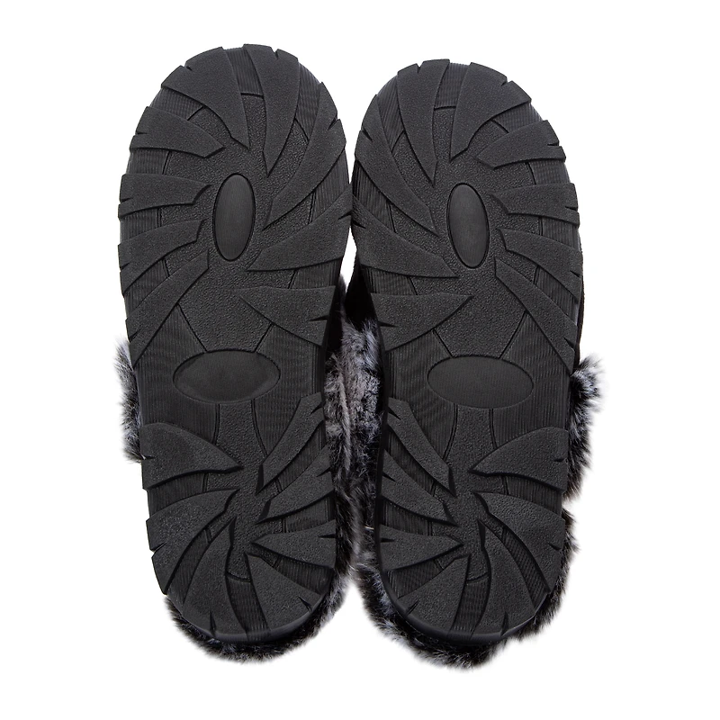 Ladies Faux Fur Lug Sole Scuff Slippers