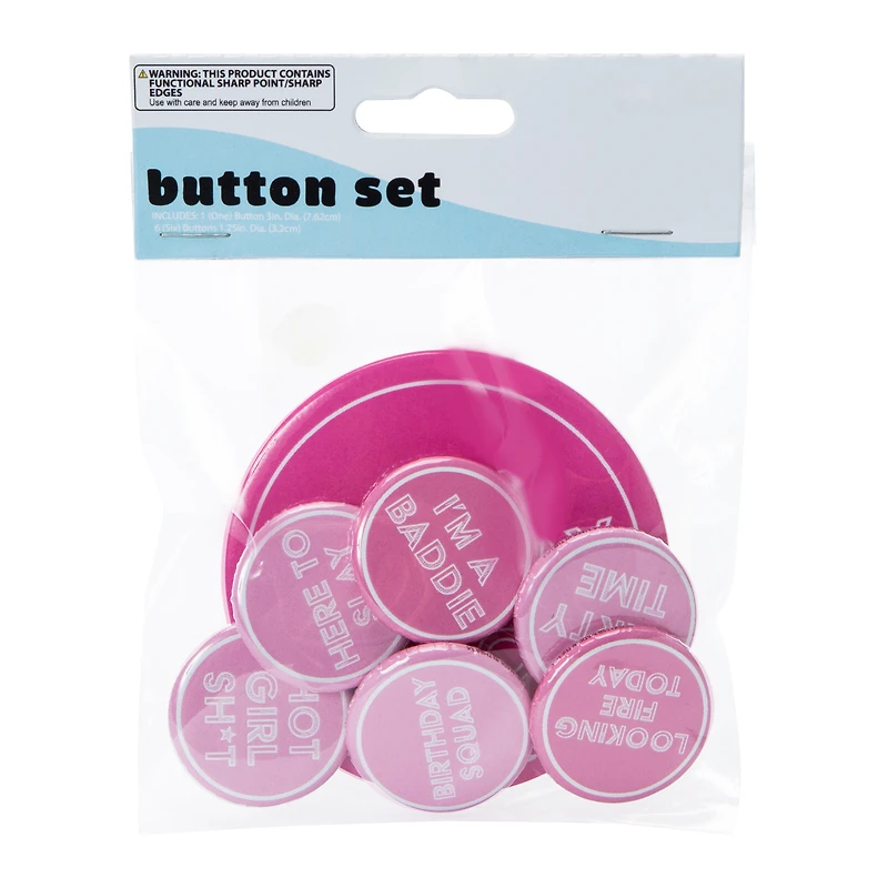 Birthday Button Set 7-Count