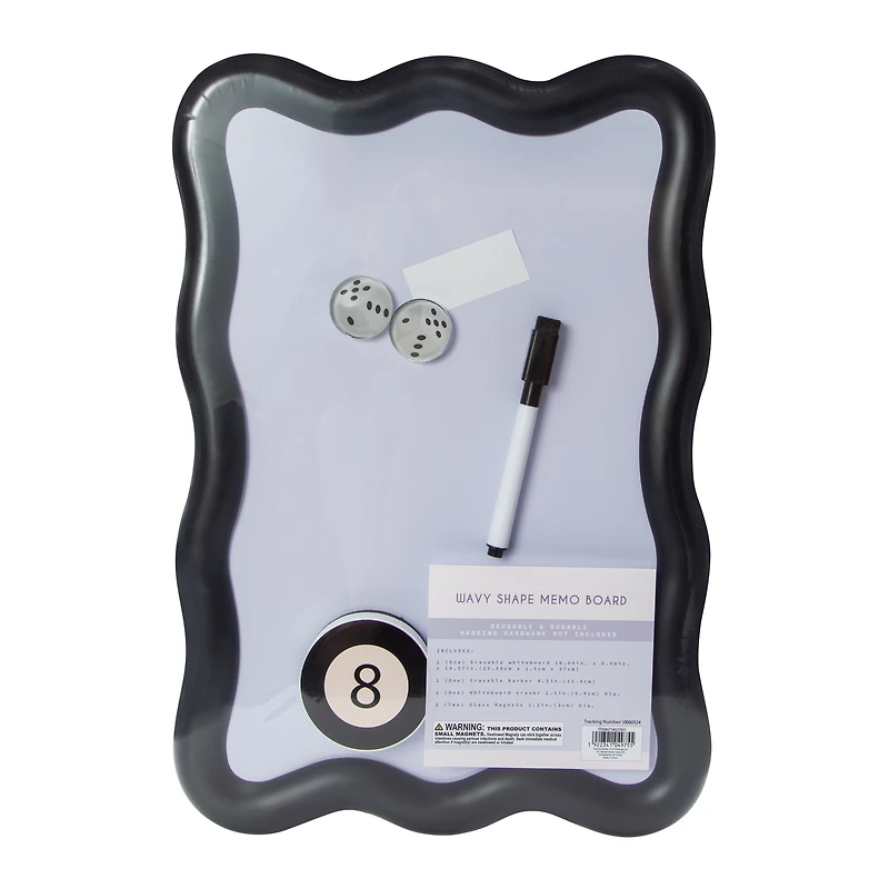 Wavy Shape Memo Dry Erase Board 10.04in x 14.57in