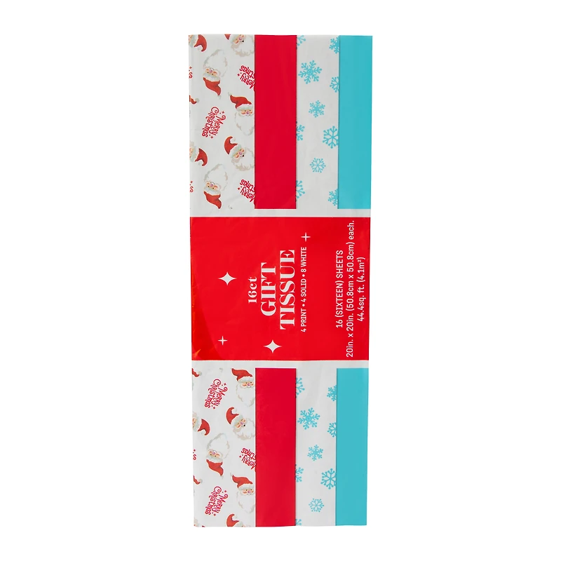 Assorted Gift Holiday Tissue Paper 16-Count