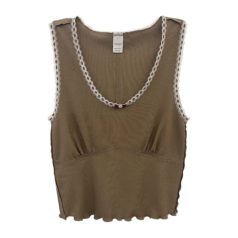 Girls Lace Bordered Vest Top
