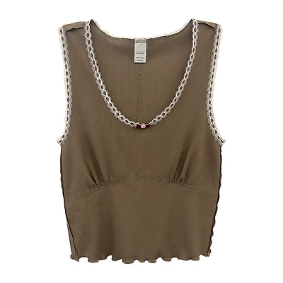 Girls Lace Bordered Vest Top