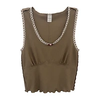 Girls Lace Bordered Vest Top