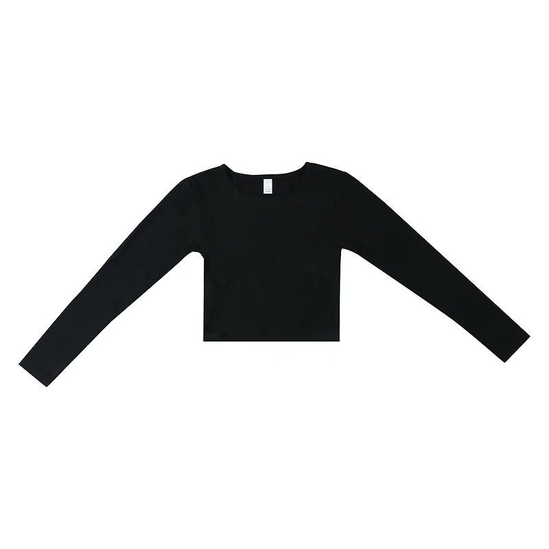 Solid Cotton Long-Sleeve Top