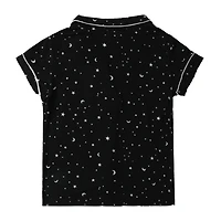 Short-Sleeve Button-Up Pajama Top