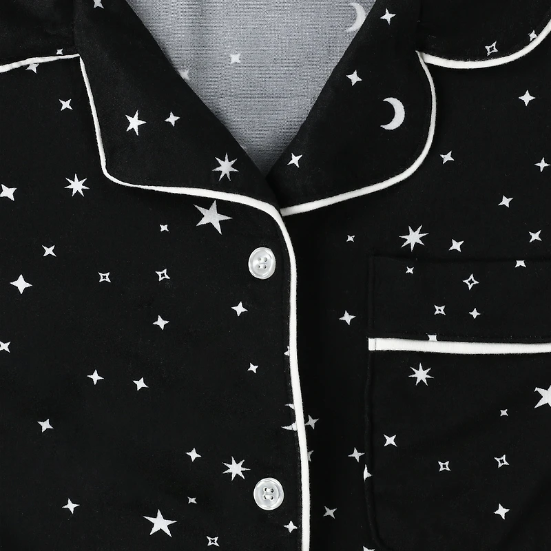 Short-Sleeve Button-Up Pajama Top