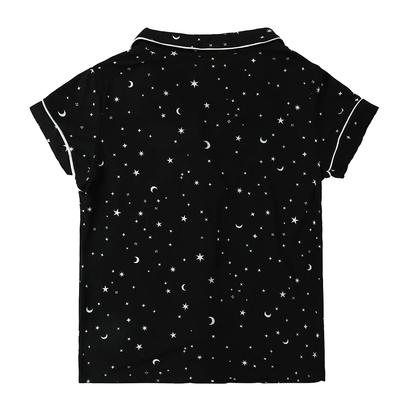 Short-Sleeve Button-Up Pajama Top