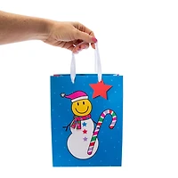 Happy Face Snowman Medium Gift Bag 7in x 9in
