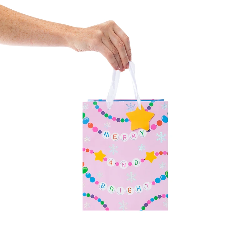 'Merry And Bright' Medium Gift Bag 7in x 9in