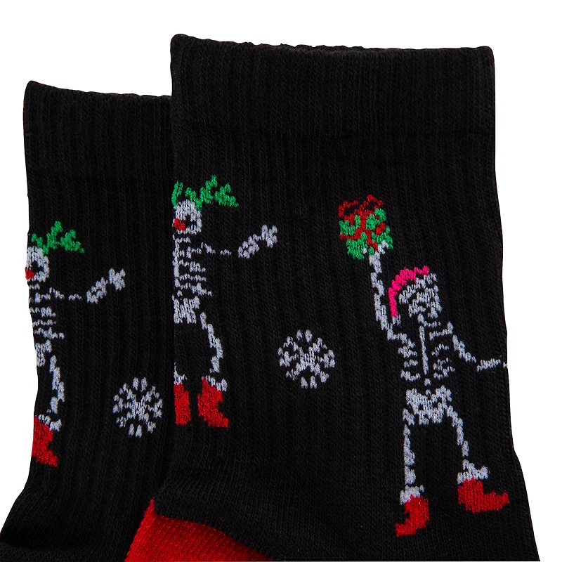 Ribbed Christmas Crew Socks