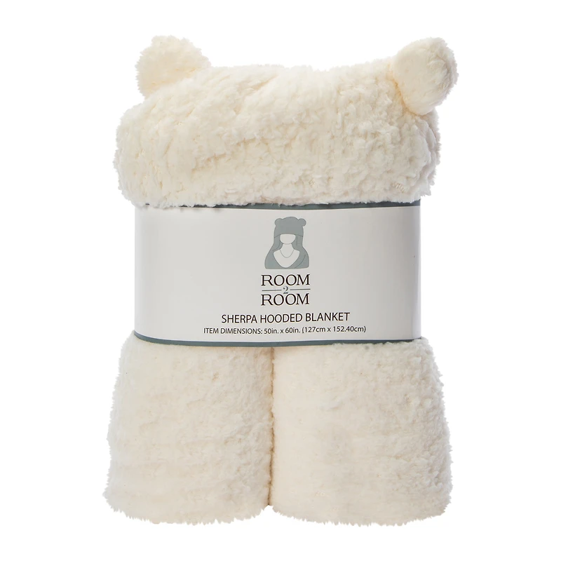 Sherpa Hooded Throw Blanket 50in x 60in
